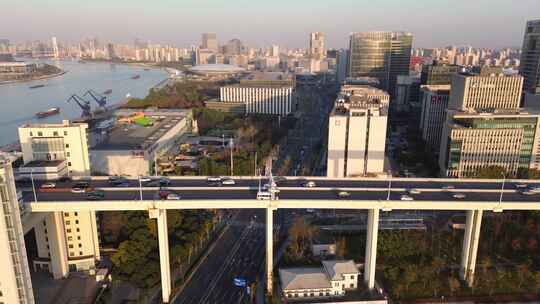 上海浦东世博园片区高科技企业建筑航拍