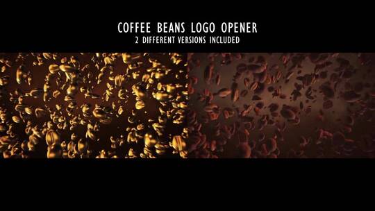 新潮咖啡豆旋转logo展示片场AE模板