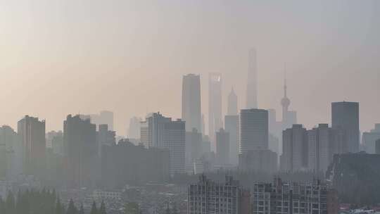 上海虹口足球场清晨航拍视频素材模板下载