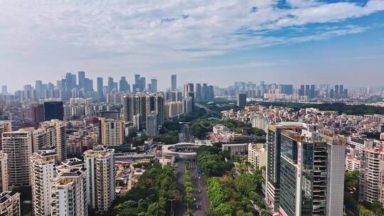 深圳南山区春花天桥城市风景航拍