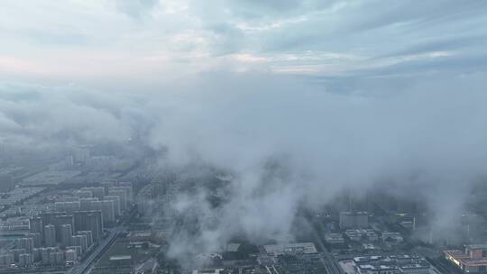 云雾缭绕洛阳城市云海中轴线宣传片