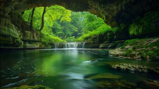 河水溪流山泉河流山水水流溪水小河小溪穿梭