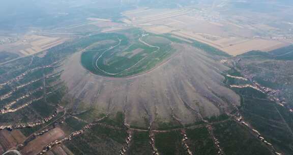 山西省大同市第四纪火山群遗址风光航拍