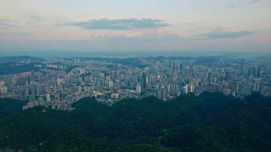 航拍贵阳城市建筑城市空景