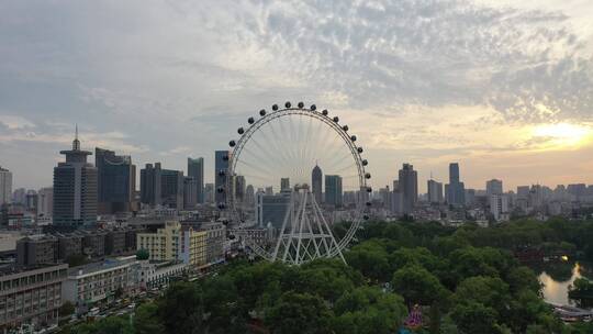 航拍合肥城市风景