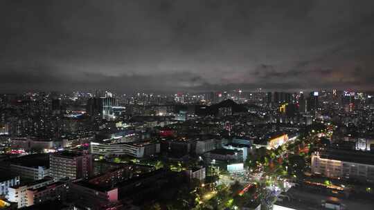 广东深圳城市大景夜景灯光航拍