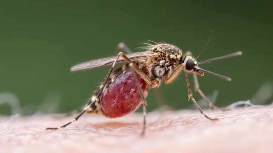 微距特写吸血蚊子素材
