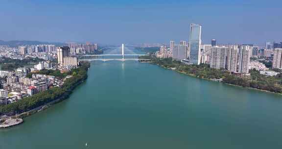 4K航拍广东惠州东江两岸风光3
