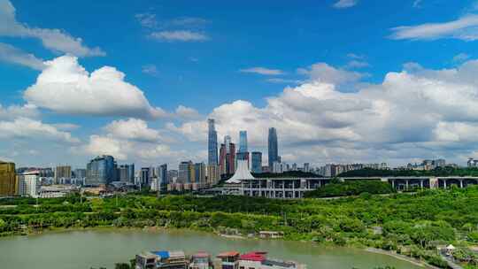 南宁延时东盟商务区会展中心城市风光大景