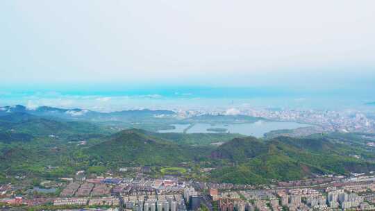 杭州西湖群山风景航拍