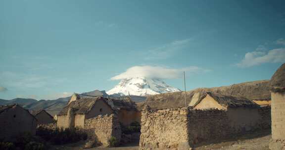 Sajama，火山，村庄，传统