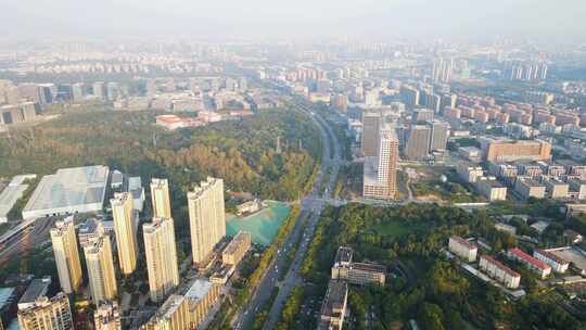 城市高空俯瞰视角下的城市