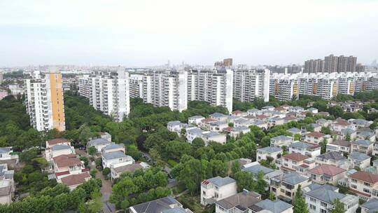 上海浦东新区康桥镇商业住宅别墅全景4K航拍