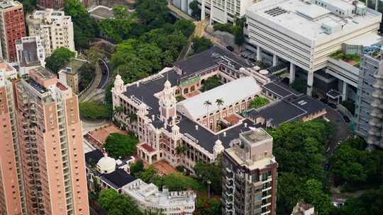 香港大学航拍大景视频素材模板下载