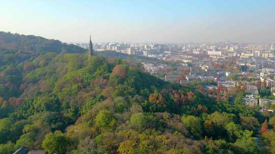 杭州西湖景区宝石山保俶塔航拍