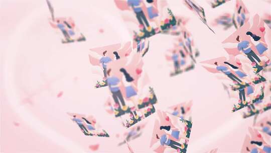 粉色浪漫情人节婚礼图文开场片头AE模板