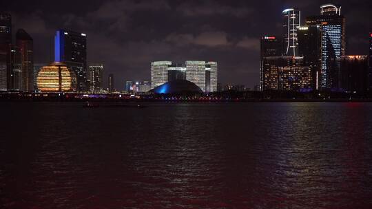 杭州钱江新城城市阳台夜景