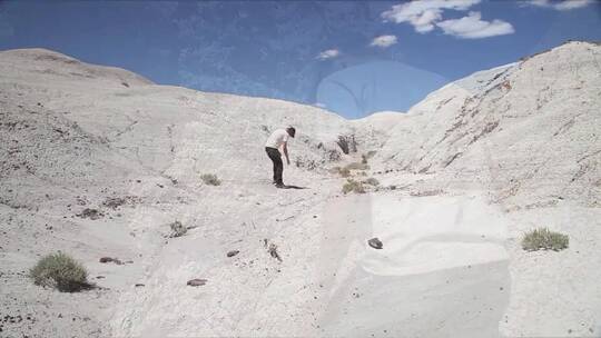 徒步旅行者探索亚利桑那州石化森林国家公园视频素材模板下载
