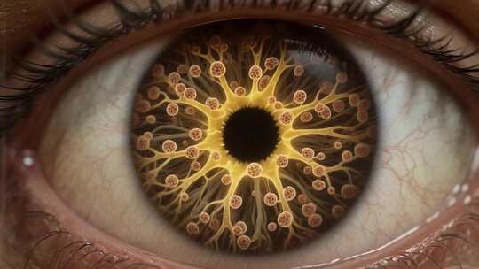 眼球细胞结构微距特写