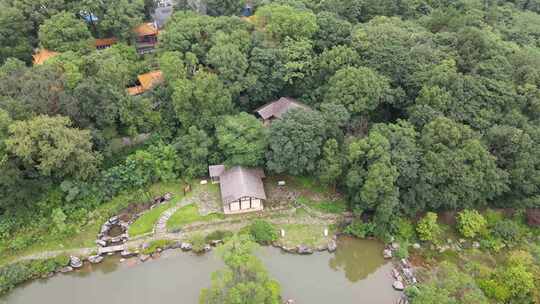 航拍岳阳屈子文化园屈子祠