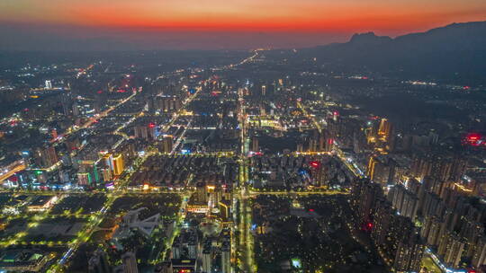 广西贵港城市风光夜景航拍延时