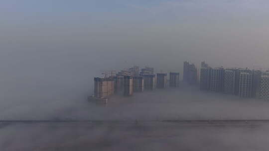 被雾包围的城市