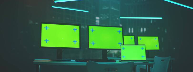 电脑的绿幕背景视频素材模板下载