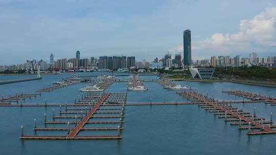 海口城市风光西海岸游艇码头游艇帆船旅游01