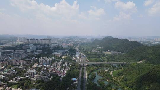 贵州贵阳城市风光地标建筑航拍视频素材模板下载