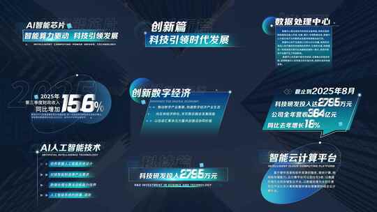 蓝色科技企业商务字幕条