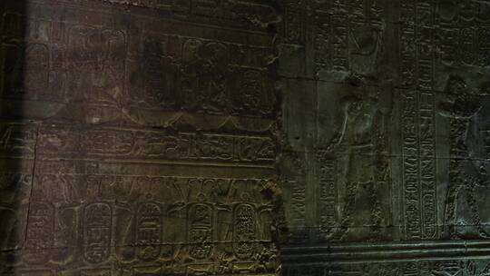 荷鲁斯神庙的雕刻装饰图案视频素材模板下载