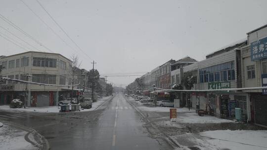 农村城镇下雪4K航拍原素材视频素材模板下载