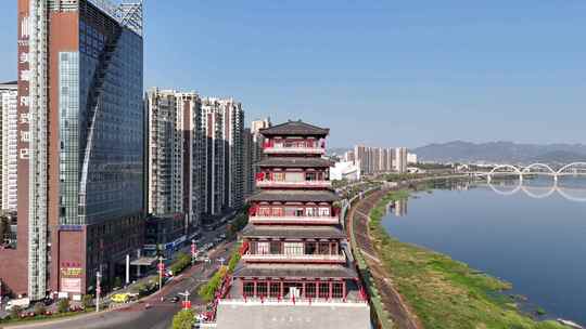陕西安康美术馆安康西城阁航拍合集