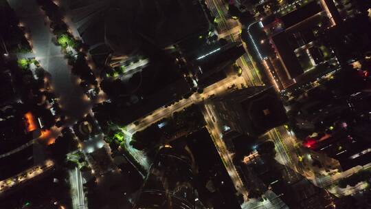 广州夜景俯拍空镜视频素材模板下载
