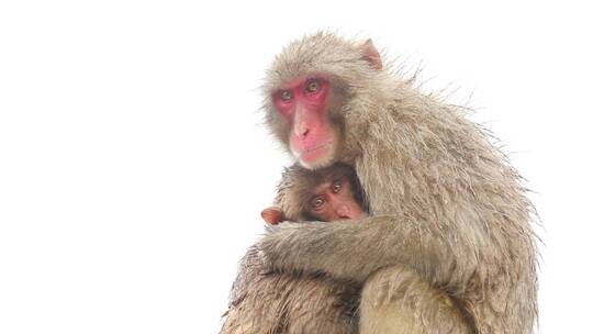 猴子抱着自己的幼崽视频素材模板下载