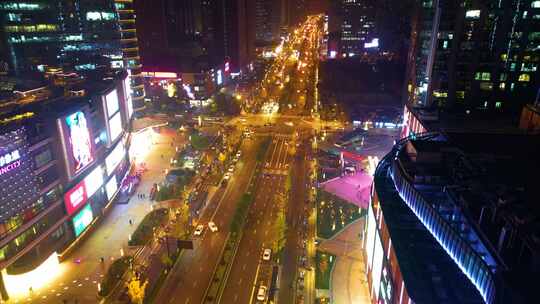 杭州下沙城市夜景车流延时摄影视频素材模板下载