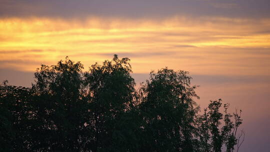 七彩晚霞日落夕阳