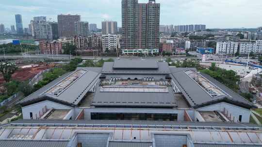 航拍衡阳市图书馆新馆建设筹备