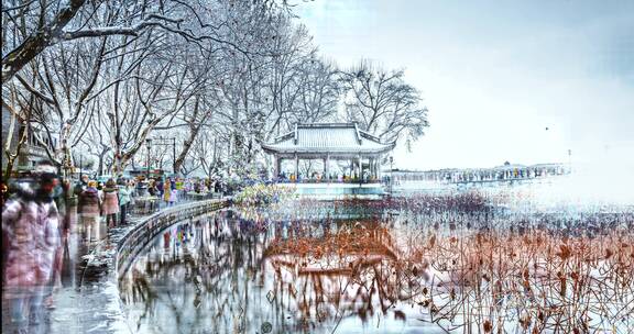 西湖雪景