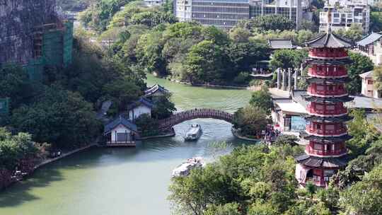 广西桂林木龙湖景区航拍