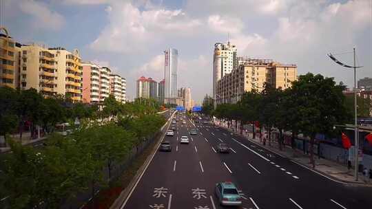 广州城市 道路车辆航拍