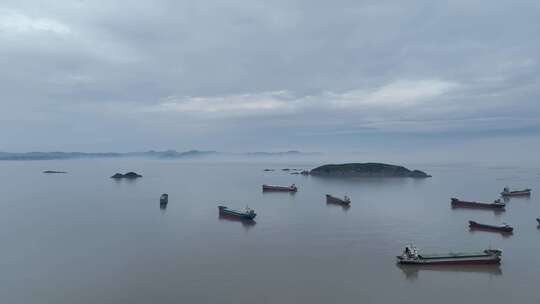 浙江台州海港村庄航拍