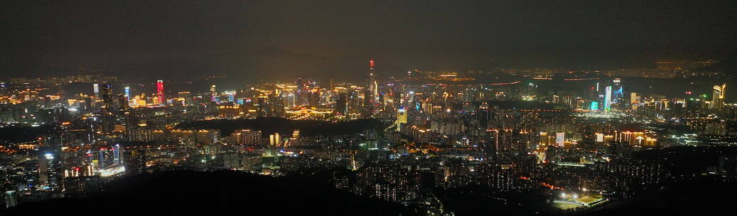 深圳高画质宽屏航拍大全景夜景