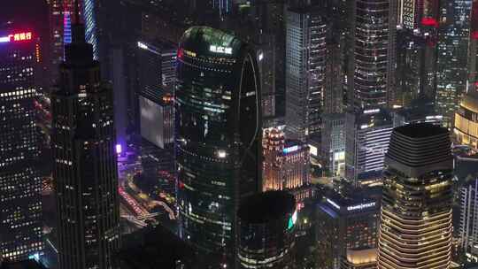 广州珠江新城夜景航拍视频素材模板下载