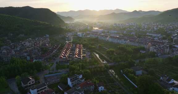 浙江湖州安吉青山绿水发源地余村景区航拍