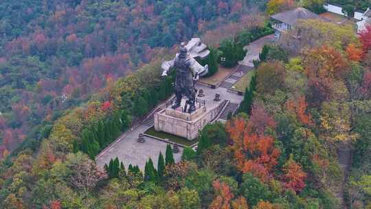 浙江绍兴会稽山大禹陵景区航拍越城区风景大视频素材模板下载