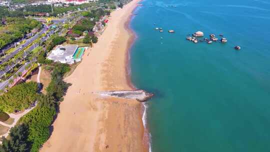 东海大海海边海水海浪沙滩海滩航拍风景唯美