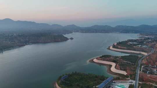 临夏黄河流域江河航拍视频素材模板下载