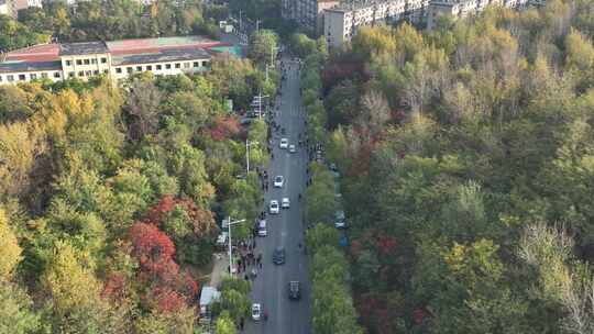 航拍鞍山孟家沟公路早市