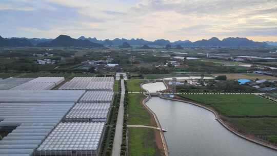 4k航拍现代化农业延时蔬菜大棚